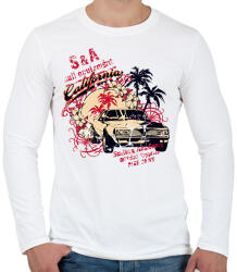 printfashion Amerika California retro - Férfi hosszú ujjú póló - Fehér (4641573)