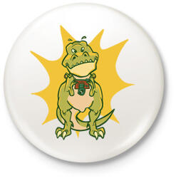 printfashion T-rex kamerával - Kitűző, hűtőmágnes - Fehér (11737290)