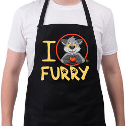 printfashion I Love Furry - Kötény - Fekete (5139214)