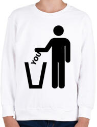 printfashion Trash you - Gyerek pulóver - Fehér (2319699)
