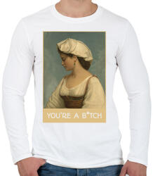 printfashion You're a b*tch - Festmény - Férfi hosszú ujjú póló - Fehér (7087633)