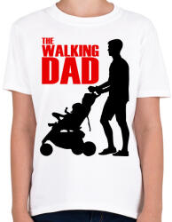 printfashion The walking dad - Gyerek póló - Fehér (2395290)