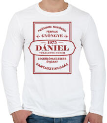 printfashion Férfiak gyöngye - Névvel, évszammal - Férfi hosszú ujjú póló - Fehér (7149151)