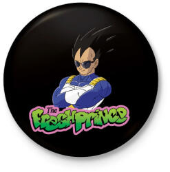 printfashion Vegeta a herceg - Kitűző, hűtőmágnes - Fekete (3095577)