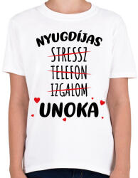 printfashion Nyugdíjas - Unoka - Gyerek póló - Fehér (9063142)