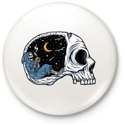 printfashion Éjszakai kávézás - Kitűző, hűtőmágnes - Fehér (5550755)