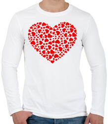 printfashion szivek - Férfi hosszú ujjú póló - Fehér (2212852)