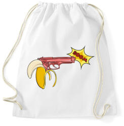 printfashion Banánfegyver - Sportzsák, Tornazsák - Fehér (431129)
