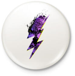 printfashion Thunderwolf - Kitűző, hűtőmágnes - Fehér (3074836)