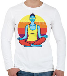 printfashion Yoga Girl - jógás lány - Férfi hosszú ujjú póló - Fehér (4608661)