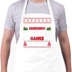 printfashion Ez a karácsonyi gamer pólóm - Kötény - Fehér (10345297)