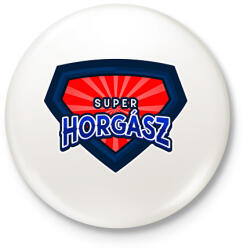 printfashion SUPERHORGÁSZ - Kitűző, hűtőmágnes - Fehér (11481544)
