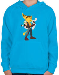 printfashion Rachet & Clank - Gyerek kapucnis pulóver - Azúrkék (7028475)