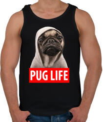printfashion Pug Life - Férfi atléta - Fekete (2299924)