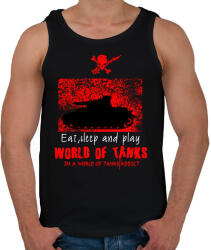 printfashion world of tanks addict - Férfi atléta - Fekete (1976645)