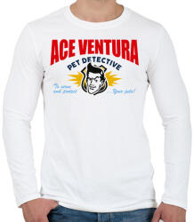 printfashion Ace Ventura névjegy - Férfi hosszú ujjú póló - Fehér (14828171)