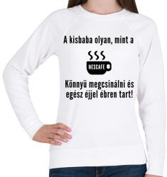 printfashion a kisbaba olyan mint a nescafe - Női pulóver - Fehér (1525636)