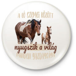 printfashion A ló szemei között - Kitűző, hűtőmágnes - Fehér (7489906)
