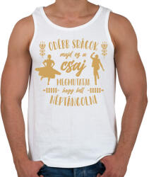 printfashion Ez a csaj megmutatja - Néptánc - Férfi atléta - Fehér (7417975)