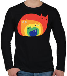 printfashion szines cicak - Férfi hosszú ujjú póló - Fekete (6111330)
