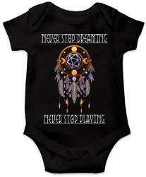 printfashion Never stop playing - Baba Body - Fekete (5566033)
