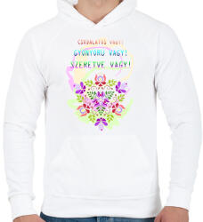 printfashion Csodás vagy - Férfi kapucnis pulóver - Fehér (13630734)