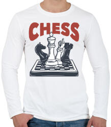 printfashion Sakk - Chess - Férfi hosszú ujjú póló - Fehér (7312778)