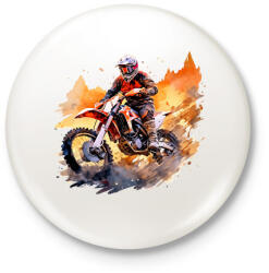 printfashion Motocross - Kitűző, hűtőmágnes - Fehér (16747645)