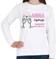 printfashion Lánybúcsú egyedi névvel - Női pulóver - Fehér (13522819)
