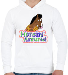 printfashion Horsin' around - Férfi kapucnis pulóver - Fehér (2016605)