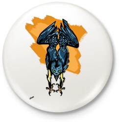 printfashion Sólyom támadásban - Kitűző, hűtőmágnes - Fehér (3081555)