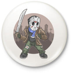 printfashion Jason Voorhees - Kitűző, hűtőmágnes - Fehér (3090484)