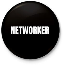 printfashion NETWORKER - Kitűző, hűtőmágnes - Fekete (11419021)
