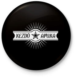 printfashion kezdo-apuka-white - Kitűző, hűtőmágnes - Fekete (3093839)