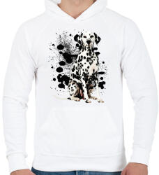 printfashion dalmata - Férfi kapucnis pulóver - Fehér (4169143)
