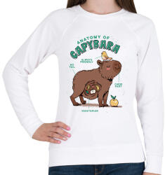printfashion Capybara anatómia - Női pulóver - Fehér (13608222)