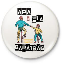printfashion Apa és fia örök barátság - Kitűző, hűtőmágnes - Fehér (4611872)