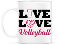 printfashion Live, Love, Volleyball - Bögre - Fehér (14006112)