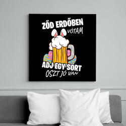 printfashion Ződ erdőben vótam - Vászonkép - Fekete (15872856)