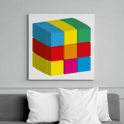 printfashion rubik 3D - Vászonkép - Fehér (6624502)