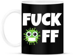 printfashion FUCK OFF CORONA - Bögre - Fekete (10446673)