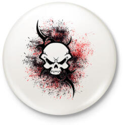 printfashion absztrakt skull - Kitűző, hűtőmágnes - Fehér (3081556)
