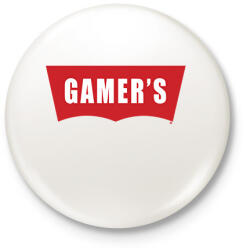printfashion Gamer's - Kitűző, hűtőmágnes - Fehér (3087994)