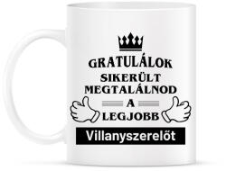 printfashion Gratulálok sikerült megtalálnod a legjobb villanyszerelőt - Bögre - Fehér (14586156)