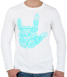 printfashion Love jel - Férfi hosszú ujjú póló - Fehér (2297654)