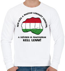 printfashion Magyarnak kell lenni! - Férfi pulóver - Fehér (7416101)