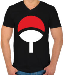 printfashion Naruto logo - Férfi V-nyakú póló - Fekete (2694105)