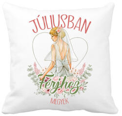 printfashion Júliusban férjhez megyek - Párnahuzat, Díszpárnahuzat - Fehér (7337987)
