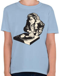 printfashion DJ - Gyerek póló - Világoskék (43606)