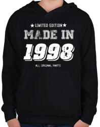 printfashion 1998 - Gyerek kapucnis pulóver - Fekete (4055385)